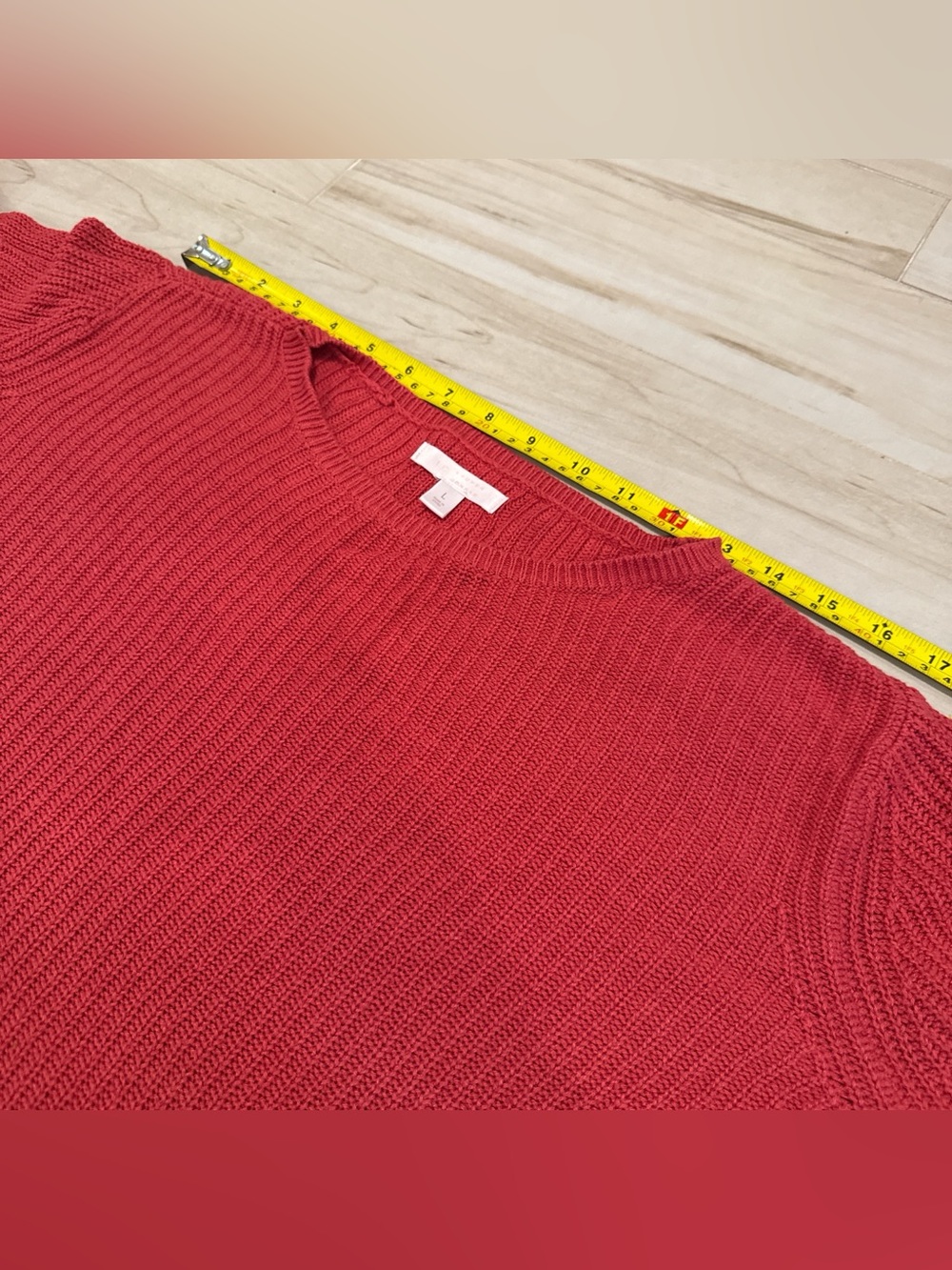 LC Lauren Conrad Coral Ribbed Tie-Sleeve Sweater - Picture 6 of 8